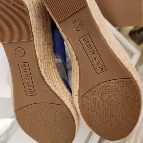 Gentle Souls " Cody" Denim Blue Suede" Wedge Sandals. NIB. Size 9 - Picture 7 of 10
